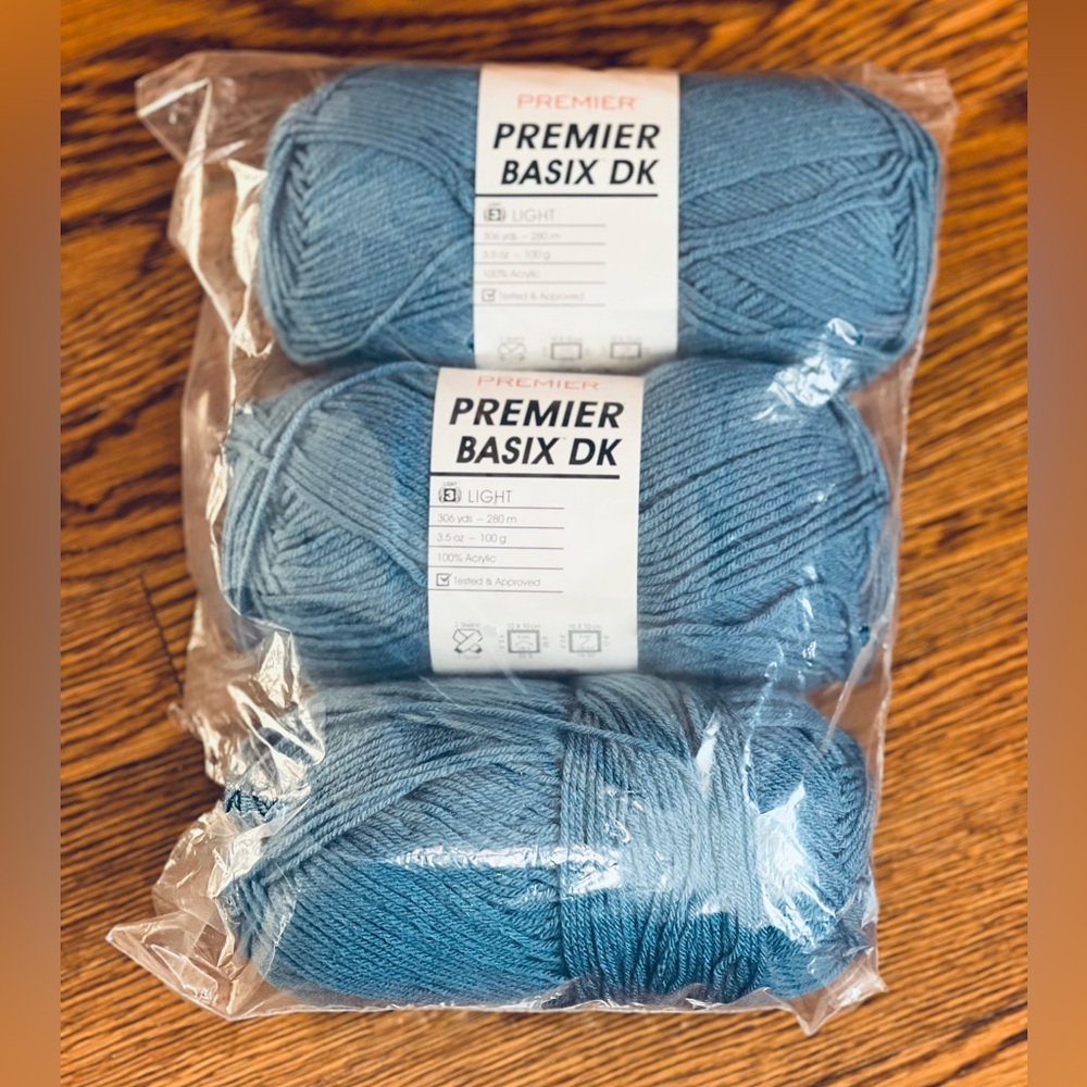 New Premier Basix DK Yarn Heritage Blue 3 Skeins